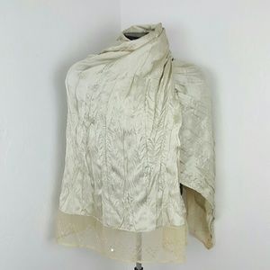 - Cejon accessories scarf women wrap olive beige polyester blend sequins New